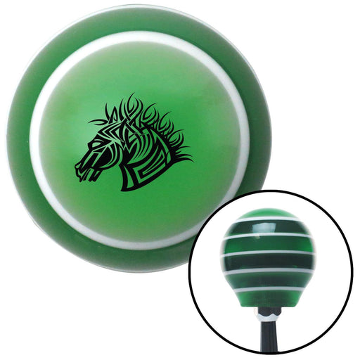 Black Horse Green Stripe Shift Knob with M16 x 15 Insert