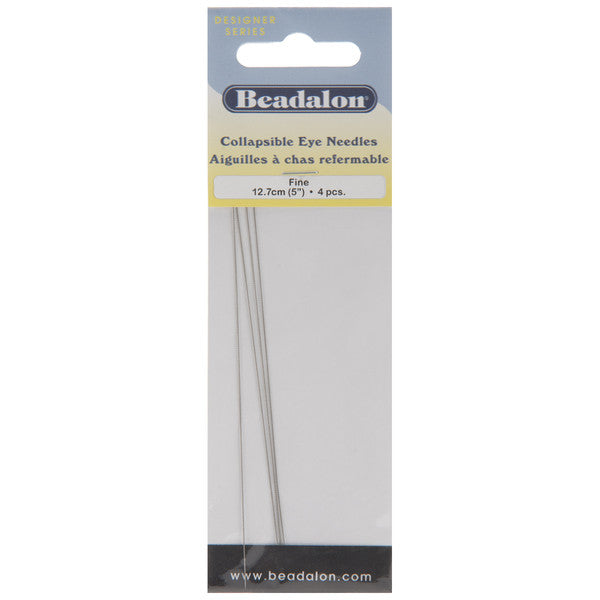 Collapsible Fine 5-Inch Eye Needles, 4-Pack