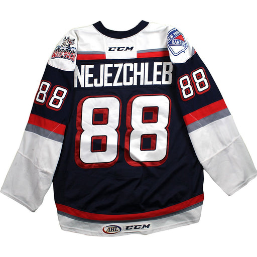 Richard Nejezchleb 2015-2016 Hartford Wolfpack Game Used #88 Navy Jersey (Set 2)(Size 56)