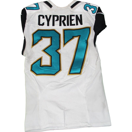 Jonathan Cyprien - Jacksonville Jaguars 2015-2016 Week 4 Game Used White #37 Jersey (10/4/2015)(219110061726)