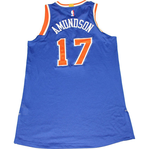 Lou Amundson New York Knicks 2015-16 Game Used #17 Blue Jersey (3/16/2016 at Golden State Warriors) (2XL) (NKN04333)