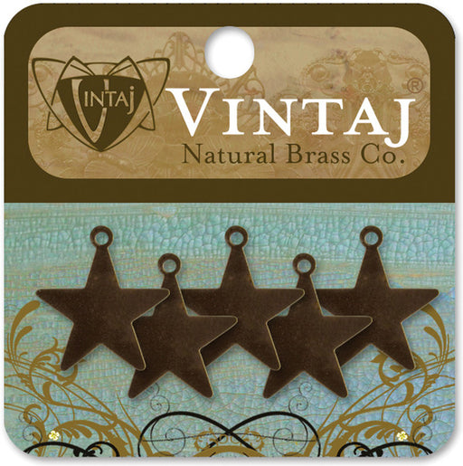 Vintaj Tiny Artisan Star Metal Accents, , 5-Pack