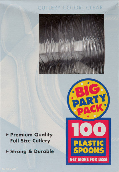 Clear Plastic Spoons, 100-Pack