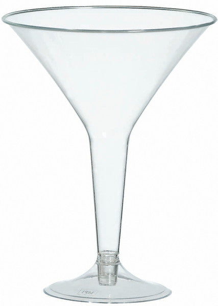 Clear Plastic Martini Glasses, 20-Pack