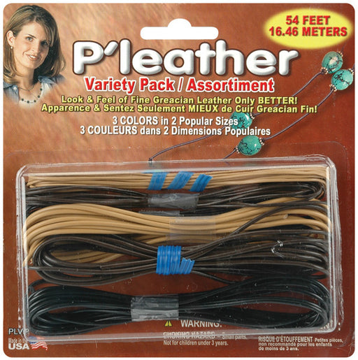 P'leather Cord 54 Feet -Black/Brown/Beige