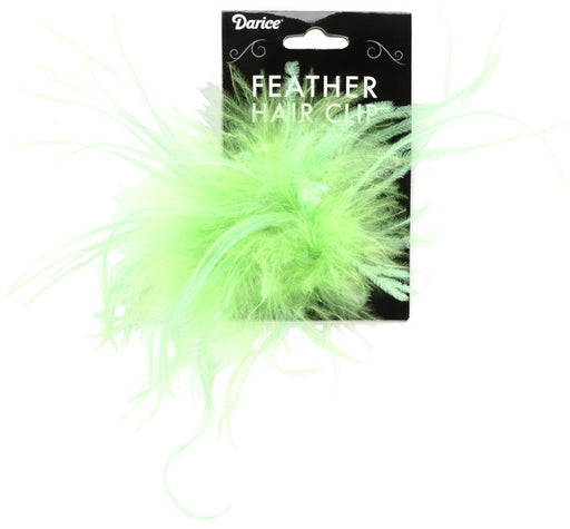 Ostrich Feather Hair Clip, Lime