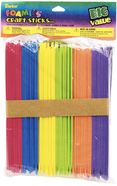 Foam Craft Sticks, 125-Pack