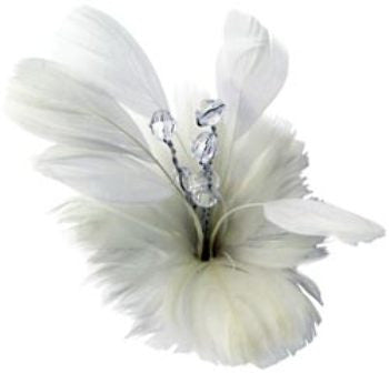 Laliberi Quick Clip Flowers, White Feather Bloom