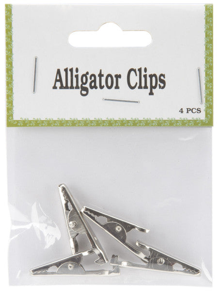 Silver Alligator Clips, 4-Pack