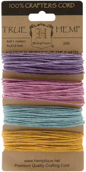 Hemp Cord 20# 30 Feet/Pkg-Pastel