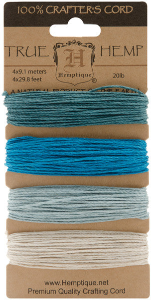 Hemp Cord 20# 30 Feet/Pkg-Aquamarine