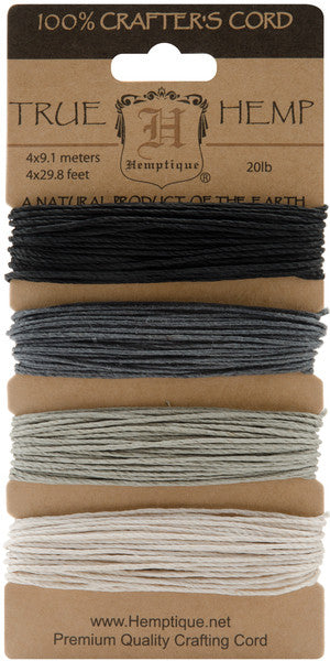 Hemp Cord 20# 30 Feet/Pkg-Onyx