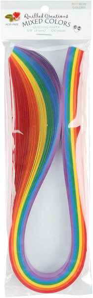 Quilling Paper 6 Color Set Rainbow - 100 Ct