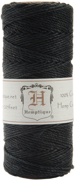 Hemp Cord Spool 20# 205 Feet/Pkg-Black