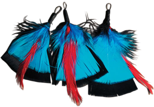 Natural Feather Picks 3/Pkg-3" Black/Turquoise/Red