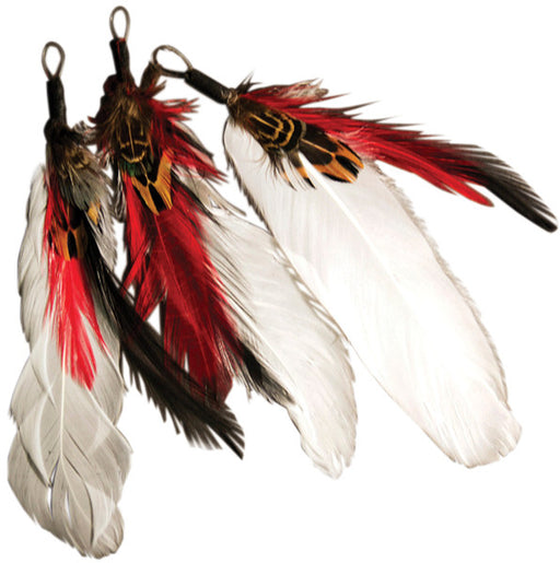 Natural Feather Picks 3/Pkg-3-1/2" Red/White/Black