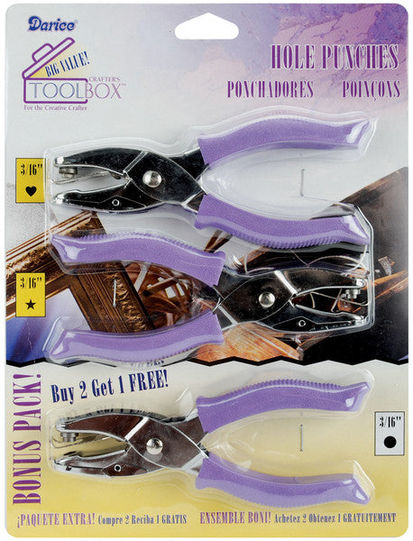 Hole Punches 3 Piece Set - Heart, Star & Circle