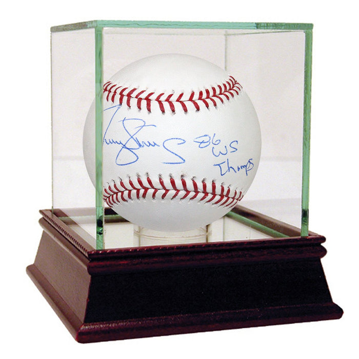 Darryl Strawberry Signed 1986 World Series Baseball w 86 WS Champs Insc (Signed on Sweet Spot)