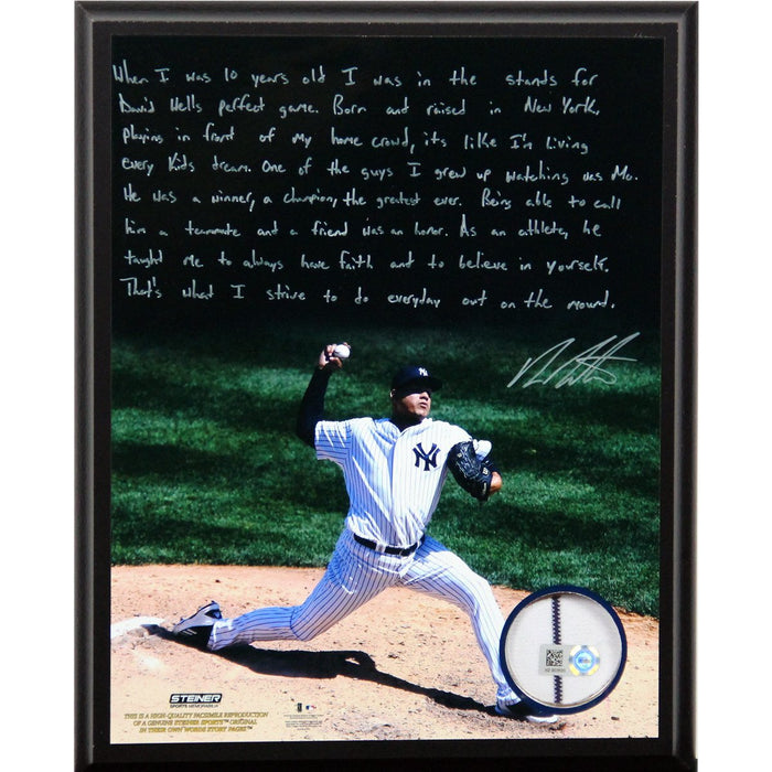 Dellin Betances Facsimile Playing in His Hometown 8x10 Plaque w Game Used Jersey Swatch (MLB Auth)