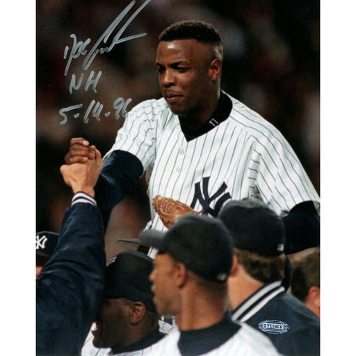 Doc Gooden Yankee No Hitter Carry Off Signed Horizontal 8x10 Photo w No Hitter 5-14-96 Insc.