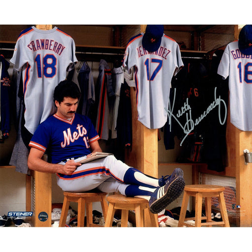 Keith Hernandez Signed Completing Crossword in Locker Room 8x10 Photo