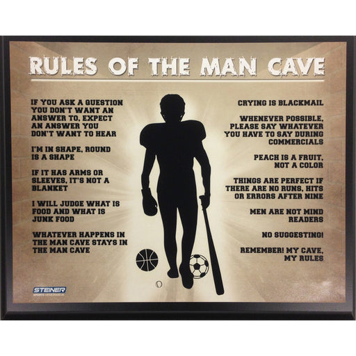 Man Cave Rules 8x10 Plaque