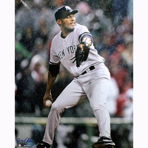 Mariano Rivera Yankees Grey Jersey Pitching Vertical 16X20 Photo (Signed By Anthony Causi)