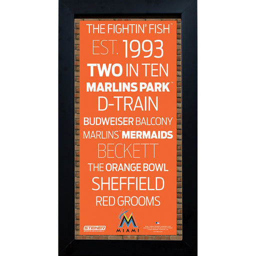 Miami Marlins Subway Sign 6x12 Framed Photo