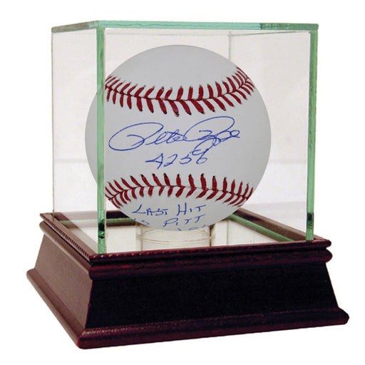 Pete Rose Signed MLB Baseball w 4256 Last Hit vs Pitt 8-14-86Insc.