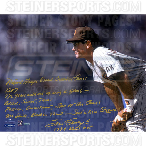 Steve Garvey San Diego Padres Stands Ready 16x20 Story Photo w1984 NLCS MVP Insc. (Signed in Gold)