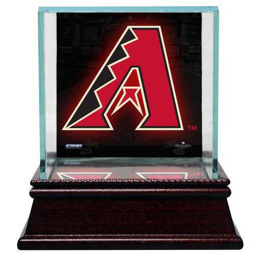 Arizona Diamondbacks Glass Single Baseball Case with Team Logo Background