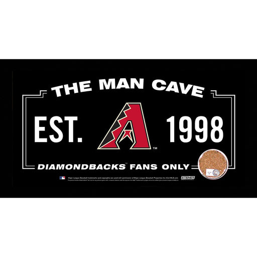 Arizona Diamondbacks Man Cave Sign 6x12 Framed Photo With Authentic Game-Used Dirt (MLB Authenticated)