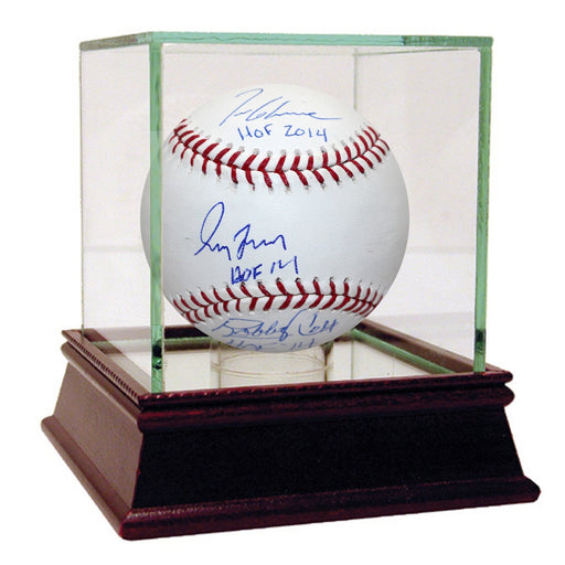 Bobby Cox Greg Maddux Tom Glavine Triple Signed MLB Baseball w HOF 14 inscriptions (SSM Auth; TriStar Auth)