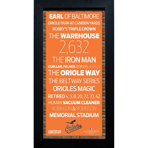 Baltimore Orioles Subway Sign 6x12 Framed Photo