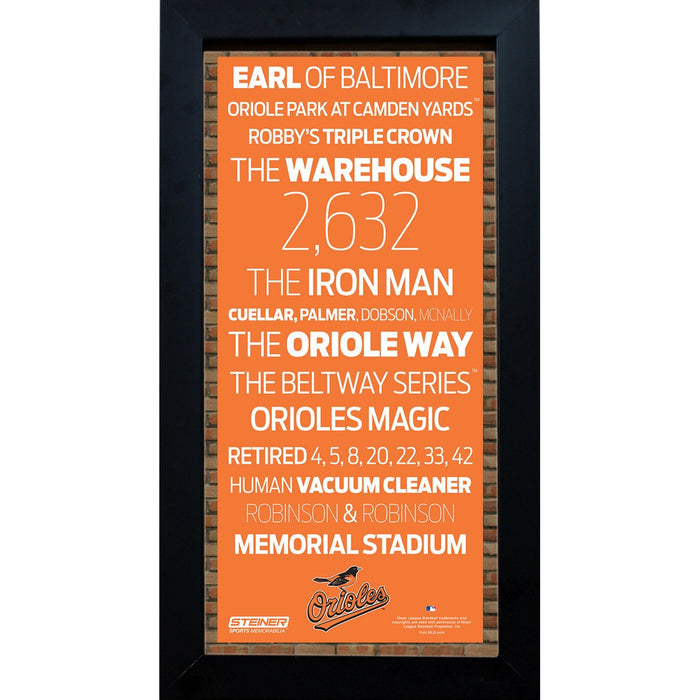 Baltimore Orioles Subway Sign 6x12 Framed Photo