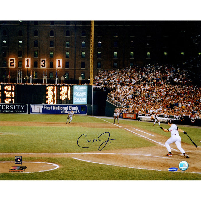 Cal Ripken Jr Signed wide out batting 2131 game 16x20 Photo (Ironclad Holo)