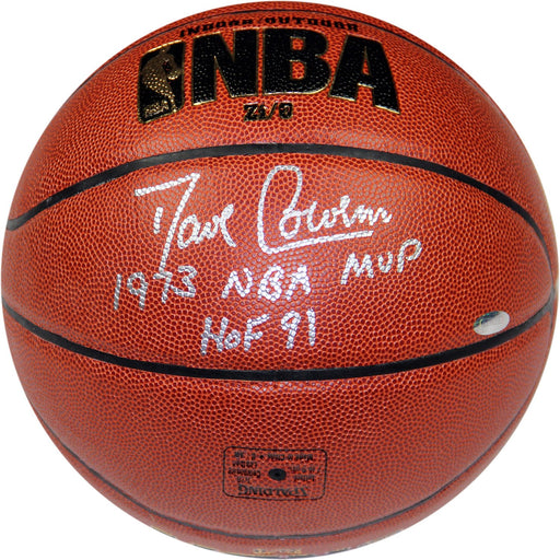 Dave Cowens Signed NBA IO Basketball W 1973 NBA MVP HOF 91 Insc.