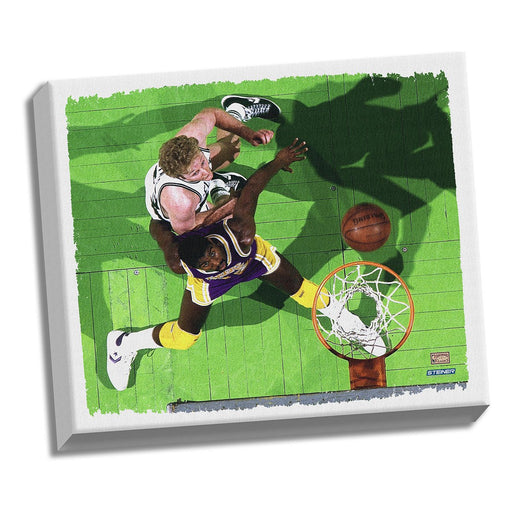 Larry Bird Magic Johnson Stretched 22x26 Canvas