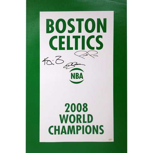 Ray AllenKevin GarnettPaul Pierce Triple Signed Celtics 2008 Championship Banner 30x38 Canvas