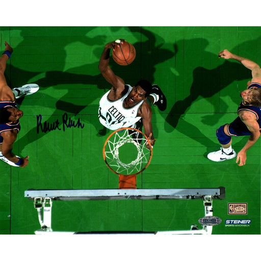 Robert Parish Celtics White Jersey Over head Dunk 8X10 photo