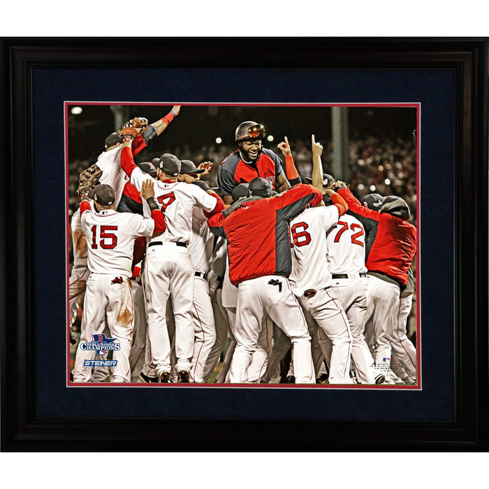 Boston Red Sox 2013 World Series Champs Celebration 16x20 Framed Photo w Nameplate (20x24 Cherry 220-WM)