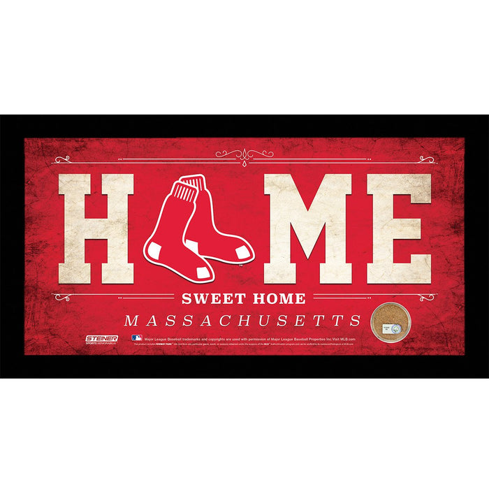 Boston Red Sox 6x12 Home Sweet Home Sign with Game-Used Dirt from Fenway Park