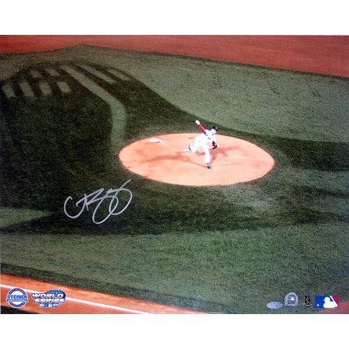 Curt Schilling 2004 World Series Pitching w Red Sox Logo 16x20