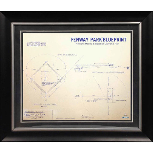 FenwayPark Pitcher & Diamound Plan Framed