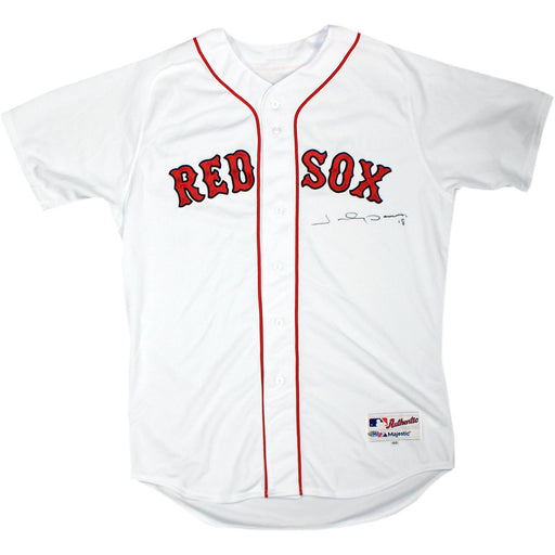 Johnny Damon White Red Sox Jersey Signed on Front in Black