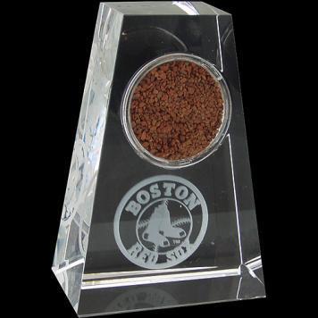 Tapered Crystal with Red Sox Logo and Game Used Dirt from Fenway Park