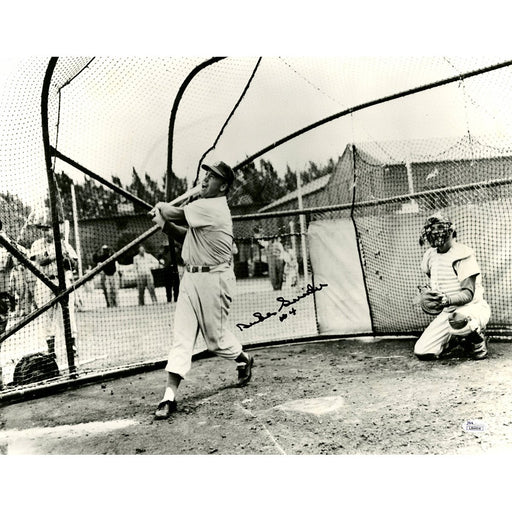 Duke Snider Signed BW Batting 16x20 Photo (JSA)