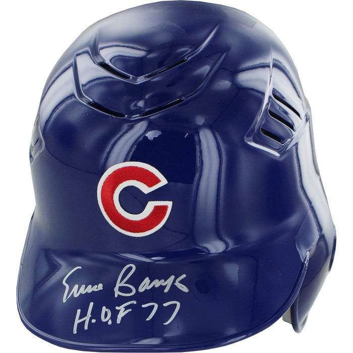 Ernie Banks Signed Cubs Left Ear Flap Batting Helmet w HOF 77 Insc. (MLB Auth)