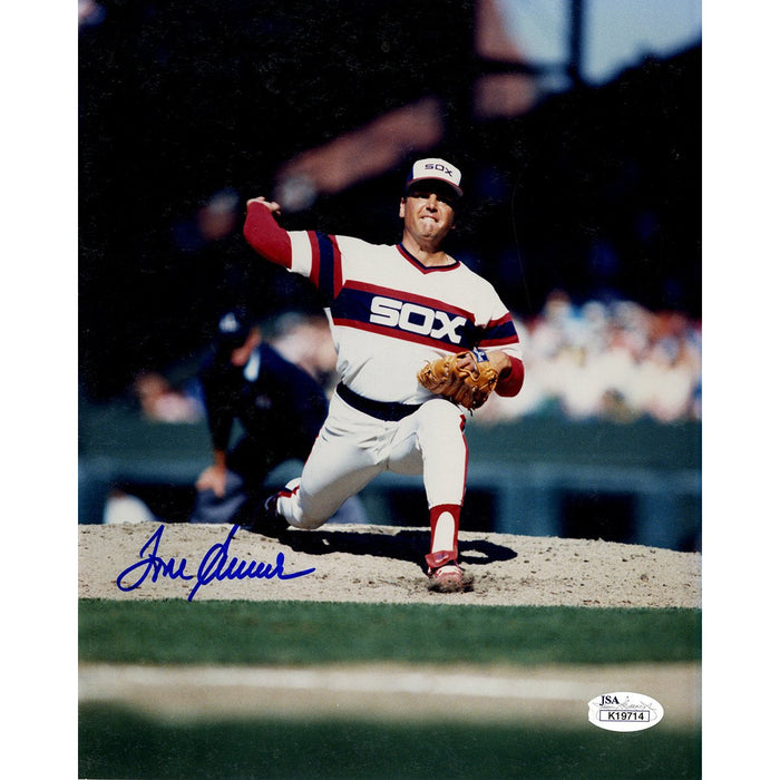 Tom Seaver signed vertical pitching with Chicago 8x10 (JSA)