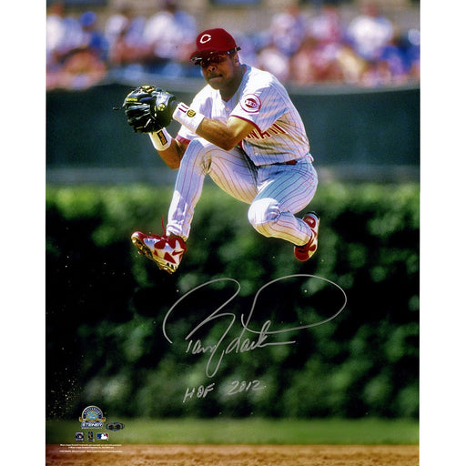 Barry Larkin Signed Jump Vertical 16x20 Photo w HOF 2012 Insc.